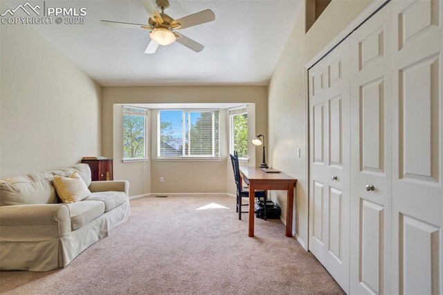 2355 Sawgrass Ct, Colorado Springs, CO 80907 - office space featuring light colored carpet and ceiling fan