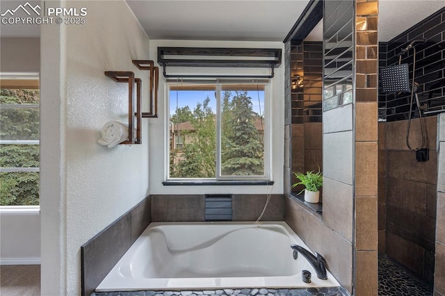 1410 Almagre Peak Dr, Colorado Springs, CO 80921 - bathroom featuring a bath and tiled shower