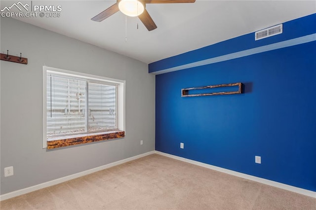 1410 Almagre Peak Dr, Colorado Springs, CO 80921 - carpeted empty room with a ceiling fan and baseboards