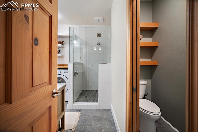 225 Laclede Ct, Colorado Springs, CO 80905 - bathroom with a stall shower and tile patterned flooring