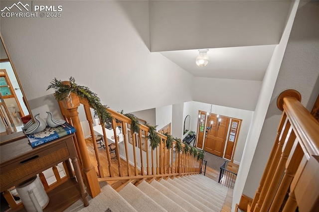225 Laclede Ct, Colorado Springs, CO 80905 - stairway with lofted ceiling