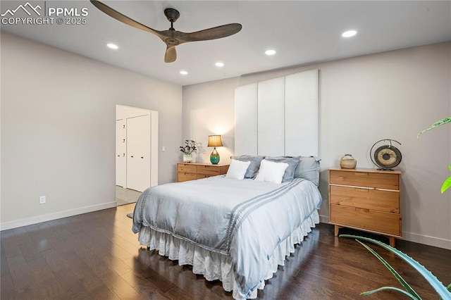 910 Fontmore Rd Unit D, Colorado Springs, CO 80904 - bedroom with recessed lighting, wood finished floors, and a ceiling fan