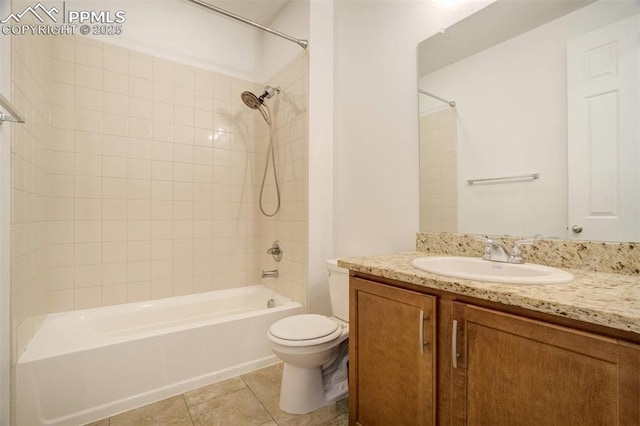 4887 Wolf Moon Dr, Colorado Springs, CO 80911 - full bathroom with vanity,  shower combination, and tile patterned flooring