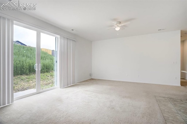 4887 Wolf Moon Dr, Colorado Springs, CO 80911 - empty room with a ceiling fan and light carpet
