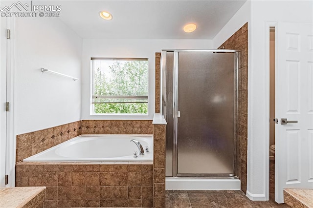 2513 Gilpin Ave, Colorado Springs, CO 80910 - bathroom featuring a garden tub and a shower stall