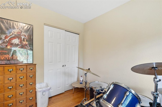 614 Bickley St, Colorado Springs, CO 80911 - workout room featuring wood finished floors