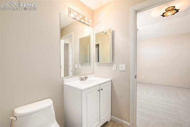 19170 Lochmere Ct, Monument, CO 80132 - half bathroom featuring vanity and toilet
