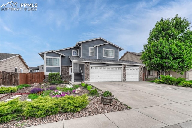 7262 Lone Eagle Ln, Colorado Springs, CO 80925 - view of front of home with brick siding, driveway, a garage, and an attached garage