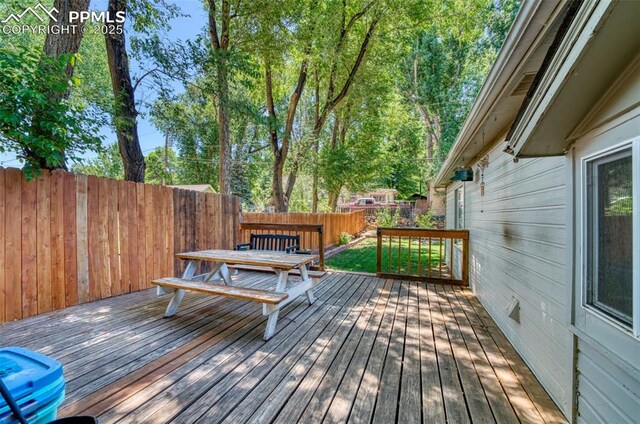 414 Griffin Ave, Canon City, CO 81212 - deck featuring a fenced backyard