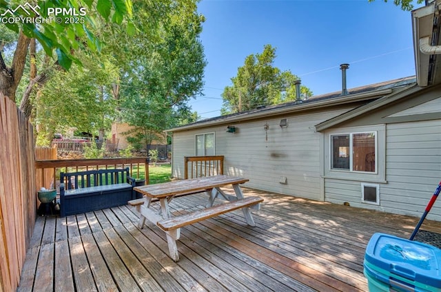 414 Griffin Ave, Canon City, CO 81212 - wooden terrace with a fenced backyard