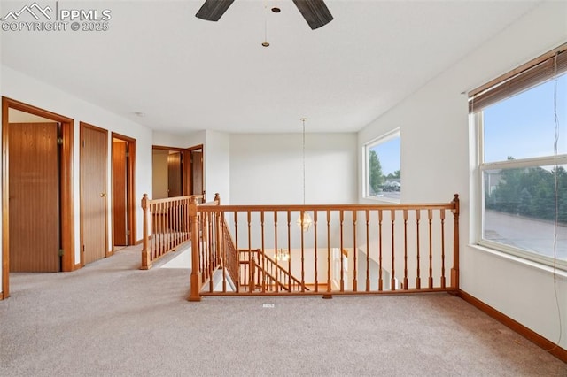 4903 Wainwright Dr, Colorado Springs, CO 80911 - hall featuring an upstairs landing and carpet floors