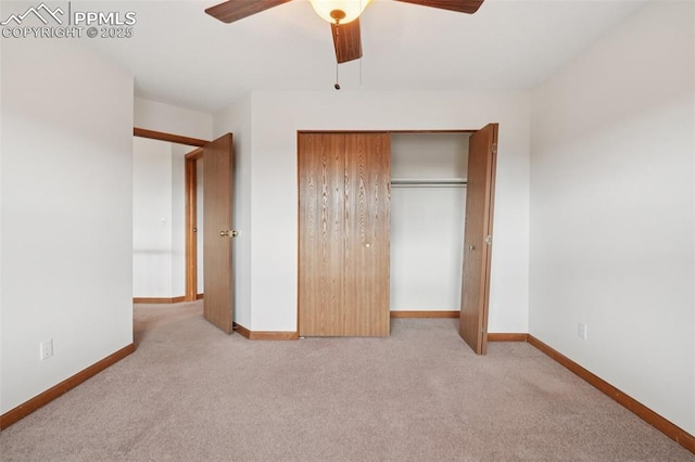 4903 Wainwright Dr, Colorado Springs, CO 80911 - unfurnished bedroom featuring carpet flooring, a closet, and a ceiling fan