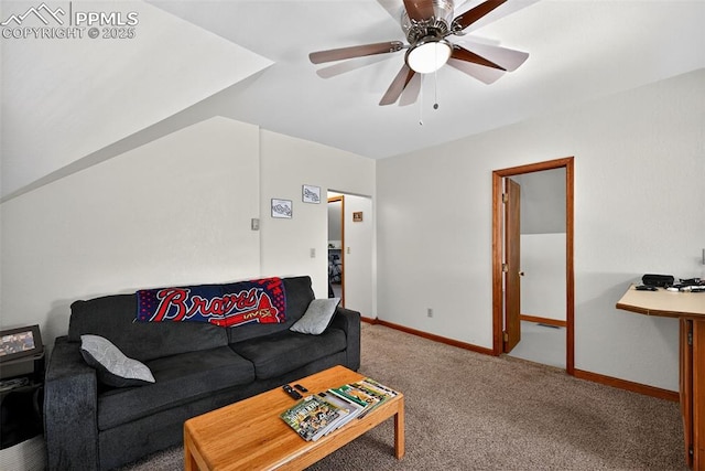 823 N Corona St, Colorado Springs, CO 80903 - living area with carpet flooring and ceiling fan