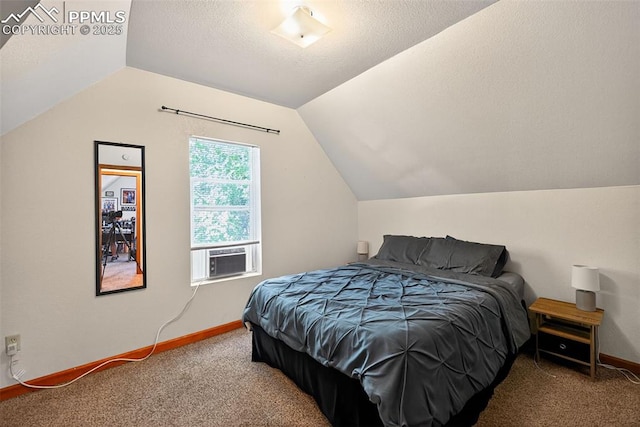 823 N Corona St, Colorado Springs, CO 80903 - bedroom with cooling unit, lofted ceiling, and carpet flooring