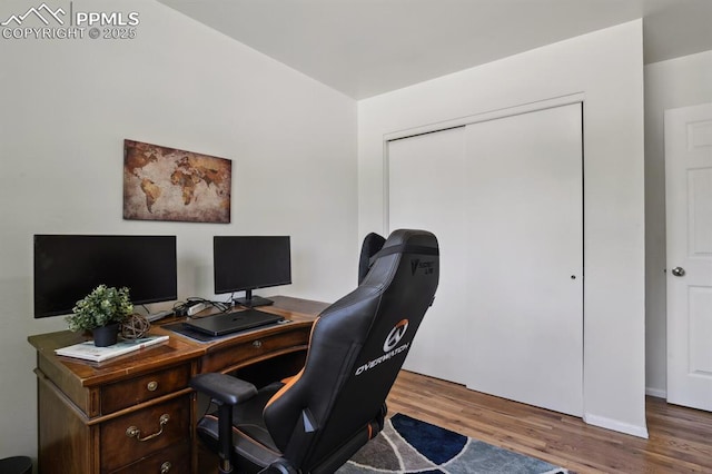 906 Bowser Dr, Colorado Springs, CO 80909 - office area with wood finished floors