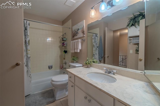 2021 N Academy Blvd, Colorado Springs, CO 80909 - bathroom with vanity, shower / bath combo, and tile patterned floors