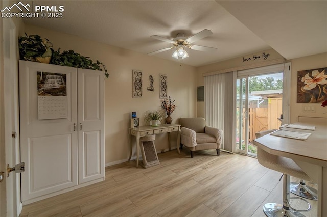 2021 N Academy Blvd, Colorado Springs, CO 80909 - home office featuring light wood-type flooring and a ceiling fan