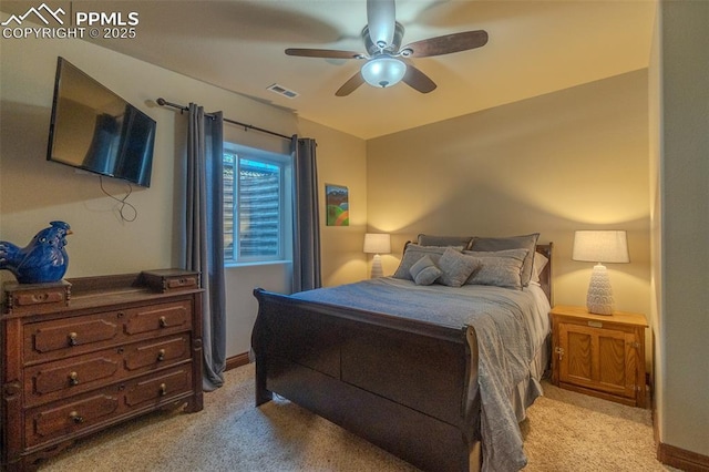 15324 Pole Pine Pt, Colorado Springs, CO 80908 - bedroom featuring light colored carpet and a ceiling fan