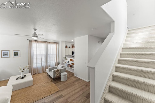 1773 Herd St, Colorado Springs, CO 80910 - stairs featuring wood finished floors and a ceiling fan