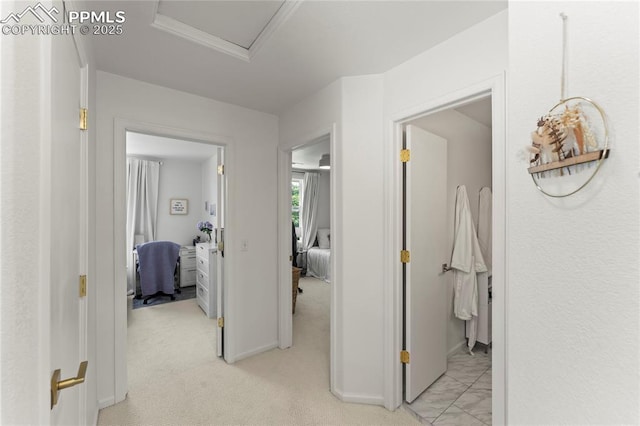 1773 Herd St, Colorado Springs, CO 80910 - hall featuring attic access and light carpet