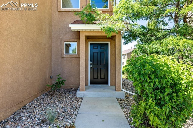 5718 Badenoch Ter, Colorado Springs, CO 80923 - property entrance with stucco siding