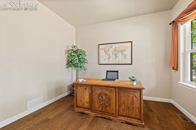 15704 Pole Pine Pt, Colorado Springs, CO 80908 - office featuring dark wood-style floors
