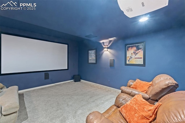 15704 Pole Pine Pt, Colorado Springs, CO 80908 - carpeted cinema room featuring baseboards and recessed lighting
