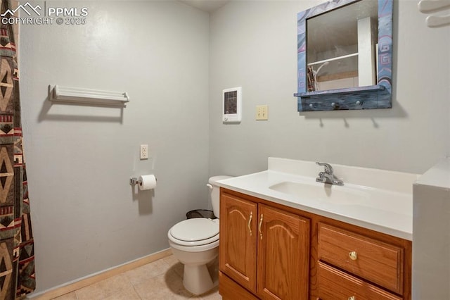 130 Oak Ln, Florissant, CO 80816 - full bath featuring vanity, a shower with shower curtain, and tile patterned flooring