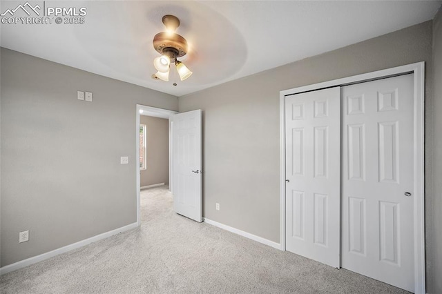 354 Corona Ave, Palmer Lake, CO 80133 - unfurnished bedroom featuring a closet, carpet, and a ceiling fan