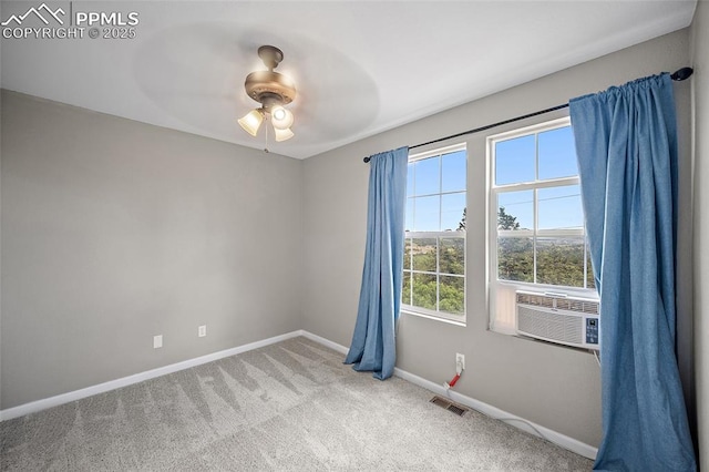 354 Corona Ave, Palmer Lake, CO 80133 - unfurnished room with ceiling fan, cooling unit, and carpet floors