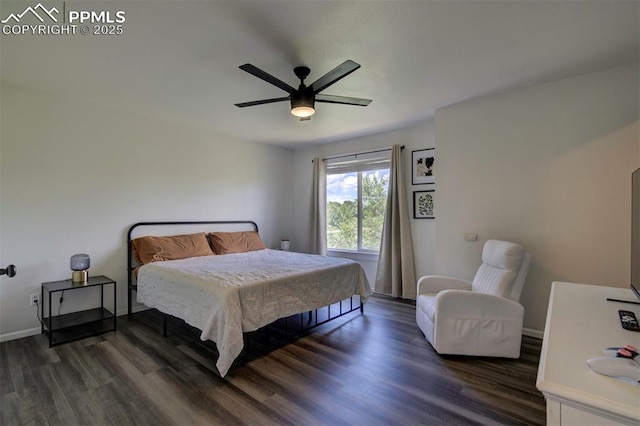 4530 W Jet Wing Cir, Colorado Springs, CO 80916 - bedroom with wood finished floors and a ceiling fan