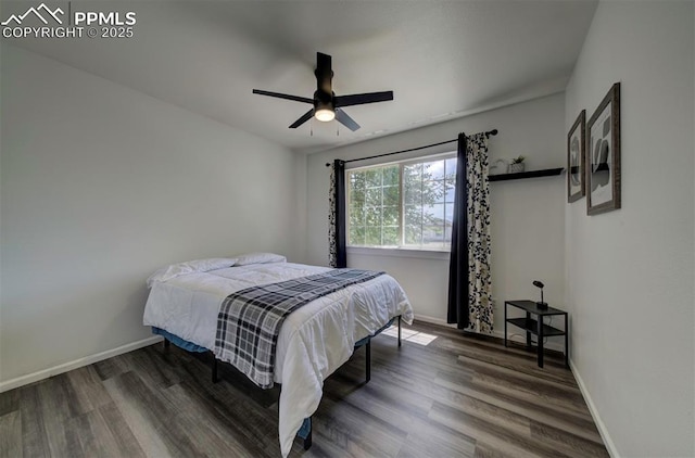 4530 W Jet Wing Cir, Colorado Springs, CO 80916 - bedroom with wood finished floors and ceiling fan
