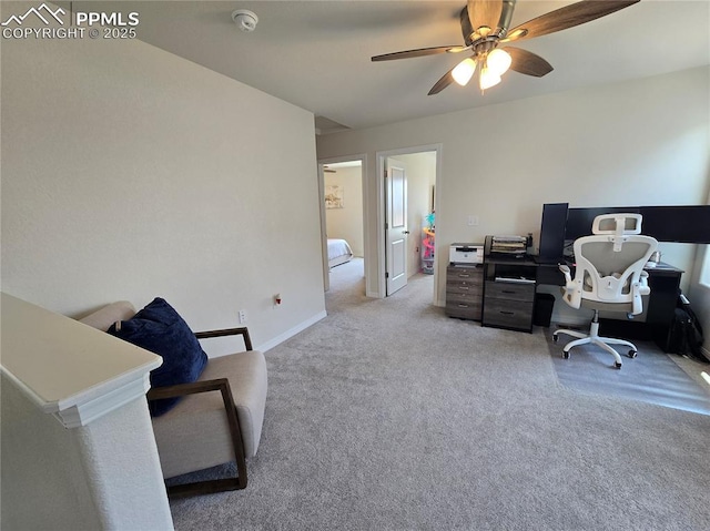 8136 Kittrick Pl, Peyton, CO 80831 - home office featuring carpet and a ceiling fan