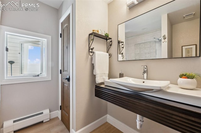 780 Mission Hill Way, Colorado Springs, CO 80921 - full bath with baseboard heating and wood finished floors