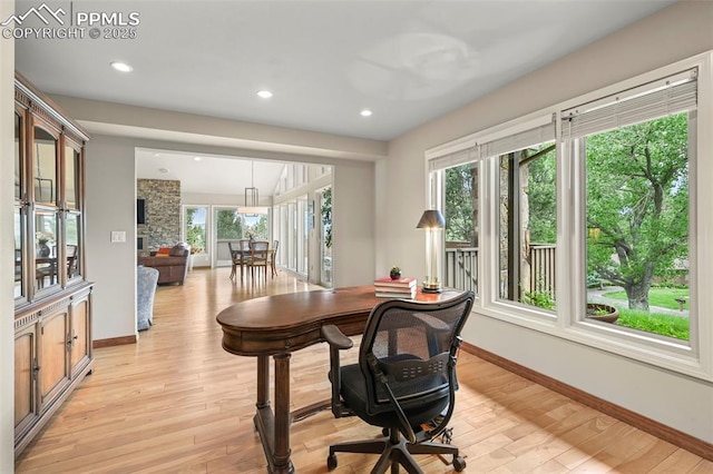 1282 Hill Cir, Colorado Springs, CO 80904 - office space with light wood-style floors, recessed lighting, and plenty of natural light