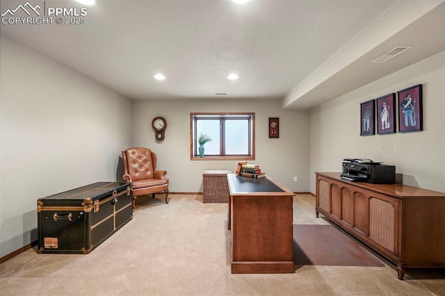 1282 Hill Cir, Colorado Springs, CO 80904 - office featuring light carpet and recessed lighting