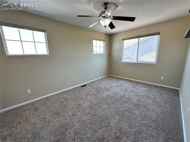 9767 Carnival Ln, Fountain, CO 80817 - carpeted spare room featuring a ceiling fan and baseboards