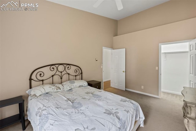 10 Desert Inn Way, Colorado Springs, CO 80921 - bedroom with carpet floors, a towering ceiling, and a ceiling fan