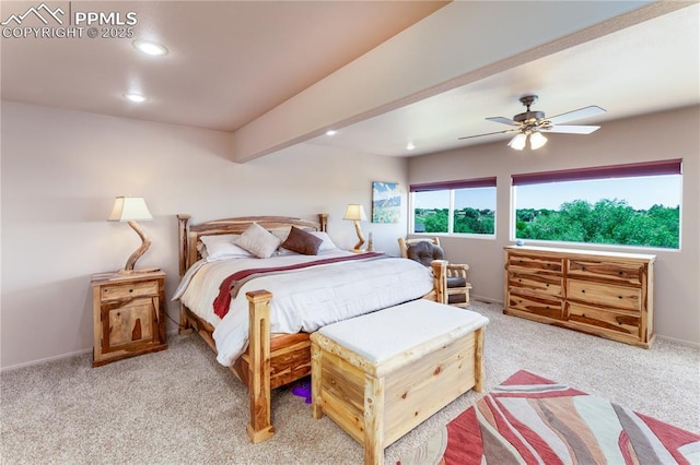 616 Tierra Verde Ct, Colorado Springs, CO 80904 - bedroom with carpet, recessed lighting, and ceiling fan