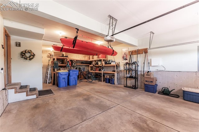 616 Tierra Verde Ct, Colorado Springs, CO 80904 - garage featuring a workshop area and a garage door opener