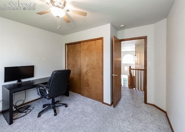 2457 Craycroft Dr, Colorado Springs, CO 80920 - office area with carpet flooring and ceiling fan