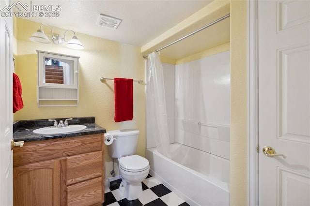 12275 Oregon Wagon Trl, Elbert, CO 80106 - full bath featuring tile patterned floors, vanity, and shower / bath combination with curtain