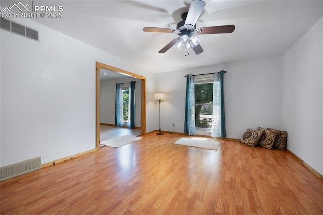 1112 W 4th St, Florence, CO 81226 - empty room featuring wood finished floors and a ceiling fan