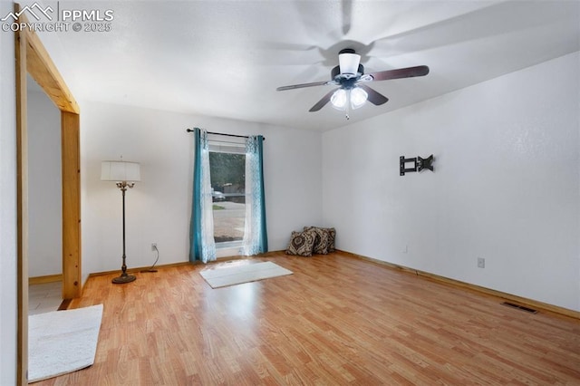 1112 W 4th St, Florence, CO 81226 - spare room with ceiling fan and light wood-style flooring