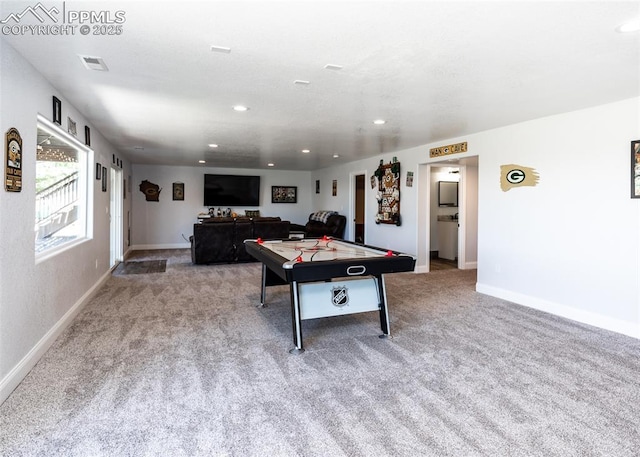 7145 Appletree Loop, Colorado Springs, CO 80925 - recreation room featuring carpet floors and recessed lighting