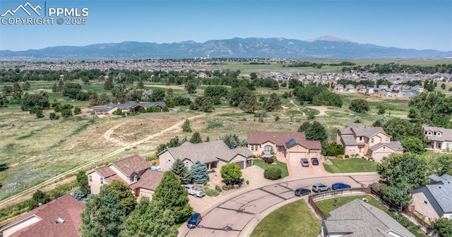 7145 Appletree Loop, Colorado Springs, CO 80925 - aerial perspective of suburban area with mountains