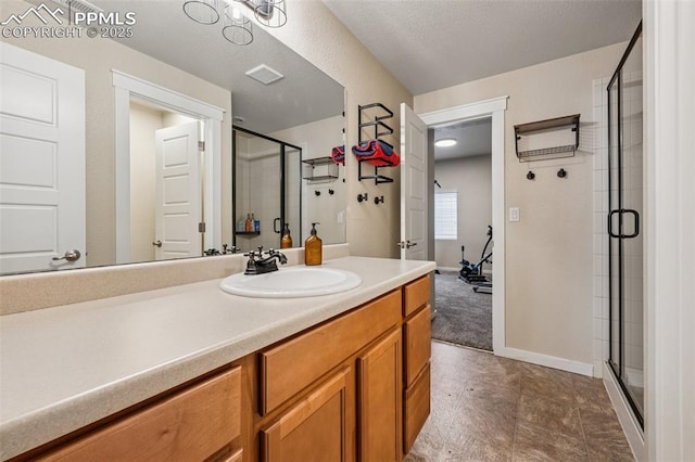 6107 Adamants Dr, Colorado Springs, CO 80924 - full bath featuring a stall shower and vanity