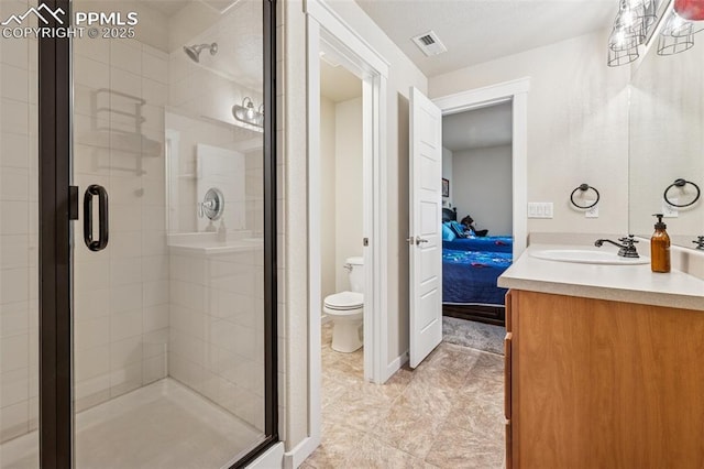 6107 Adamants Dr, Colorado Springs, CO 80924 - full bath featuring vanity, a shower stall, and tile patterned floors