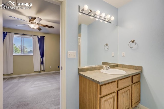 3914 Aspen Leaf Pt, Colorado Springs, CO 80917 - bathroom featuring vanity and a ceiling fan