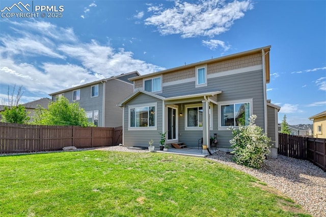 3470 Daydreamer Dr, Colorado Springs, CO 80908 - rear view of property featuring a fenced backyard, entry steps, and a patio area
